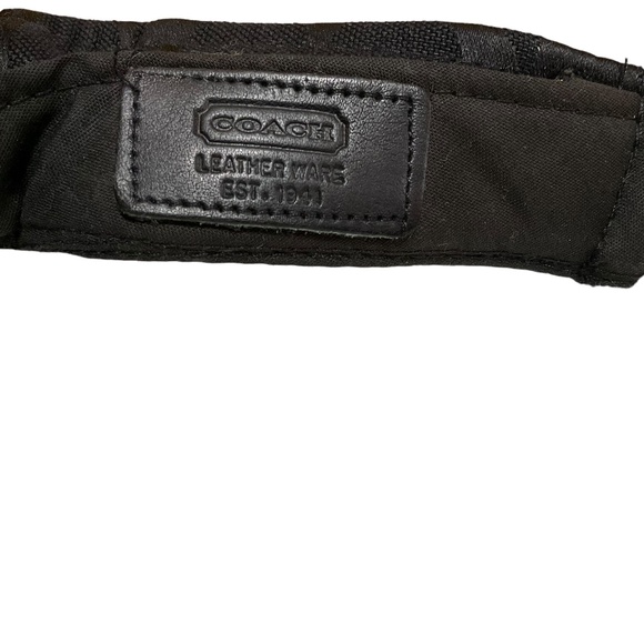 Coach Black Visor Hat with Signature Motif Leather Adjust Strap - Picture 11 of 16